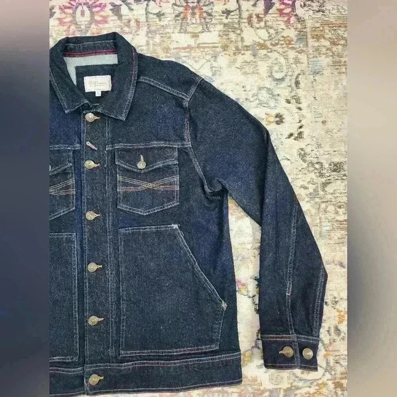 Blue Ranchwear Men's Denim Dark Blue Jean Jacket, sz LG - Picture 10 of 12